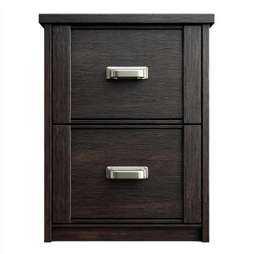 Mesita de noche de madera 46x40x58 cm - marrón oscuro - apta para dormitorio - diseño moderno-Zamiiacorner