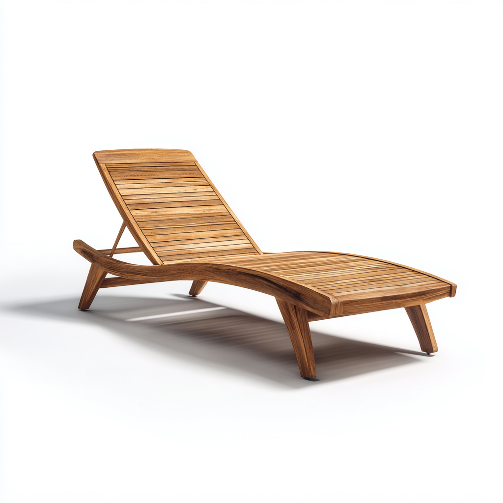 Tumbona de jardín madera de teca 198x72x34 cm natural uso exterior - diseño ergonómico-Zamiiacorner
