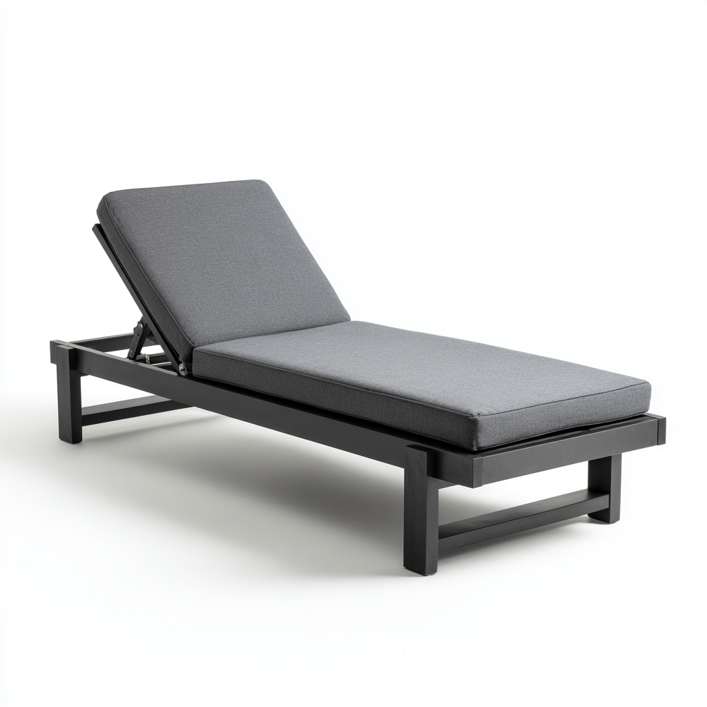 Tumbona de jardín estructura de aluminio 198x72x34 cm gris uso exterior - diseño moderno-Zamiiacorner
