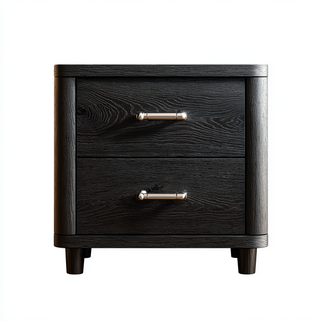 Mesita de noche madera 48x40x52 cm - negro - diseño moderno apto para dormitorio-Zamiiacorner