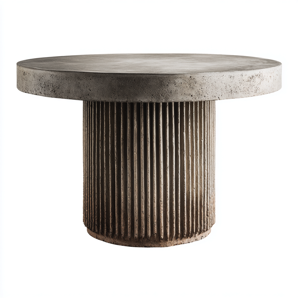 Mesa de comedor de hormigón 130x130x76 cm gris diseño moderno apta para comedor-Zamiiacorner