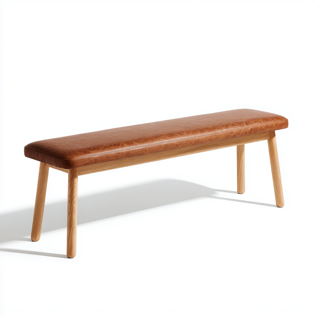 Banco de dormitorio de piel auténtica 120x35x46 cm - marrón - diseño clásico - apta para dormitorio-Zamiiacorner