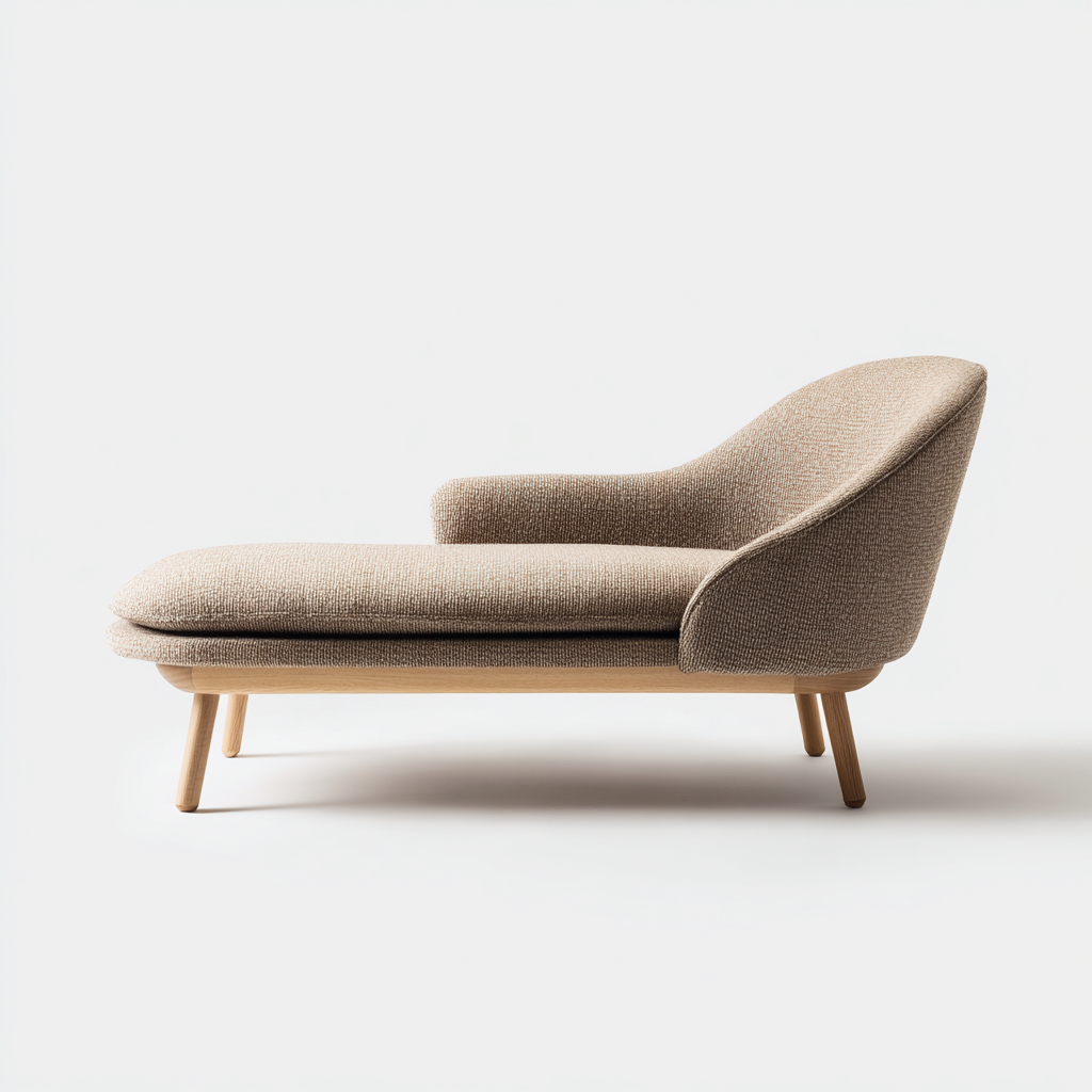 Chaise longue  madera 168x70x85 cm - café claro - diseño moderno para salon-Zamiiacorner