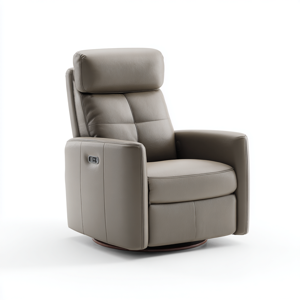 Sillón reclinable piel sintética 101x90x108 cm - gris claro - diseño moderno apto para salón-Zamiiacorner