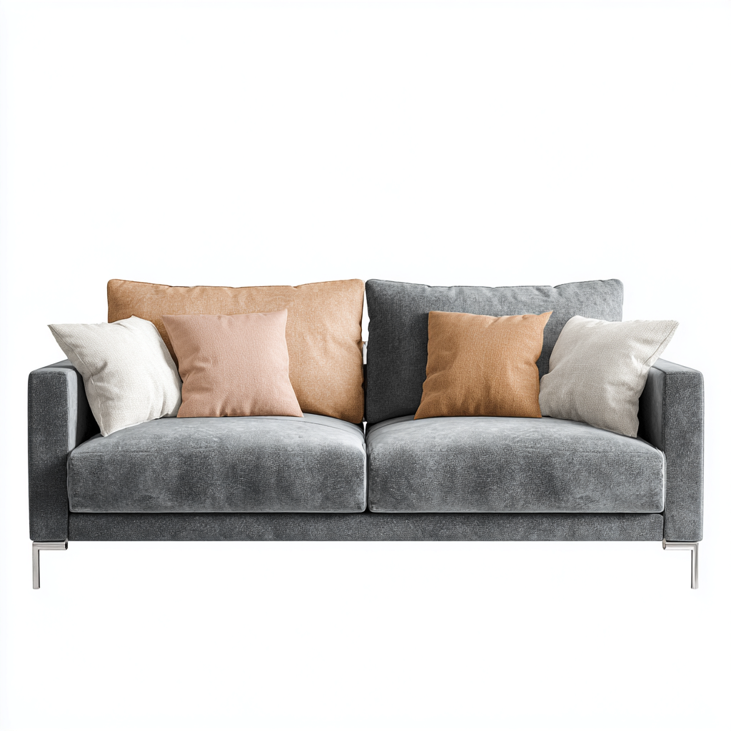 Sofá lineal de tela 180x92x90 cm - gris - diseño moderno apto para salón-Zamiiacorner
