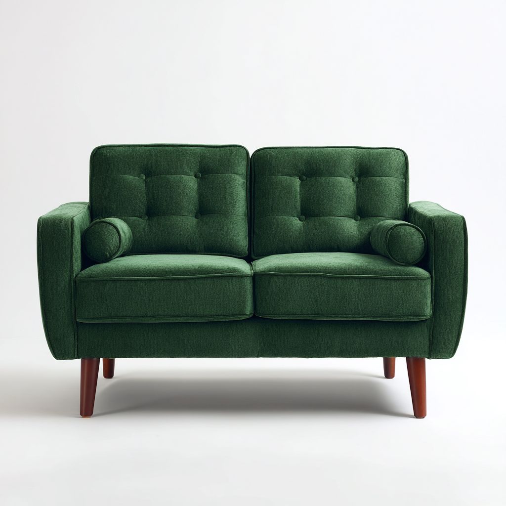 Sofá lineal Tela 150x75x85 cm - verde oscuro - adecuado para salón - diseño moderno-Zamiiacorner