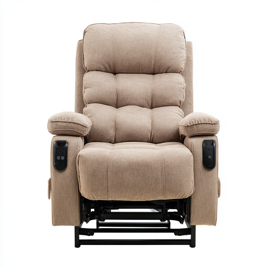 Sillón reclinable tela 99x93x106 cm - beige - diseño moderno apto para salón-Zamiiacorner