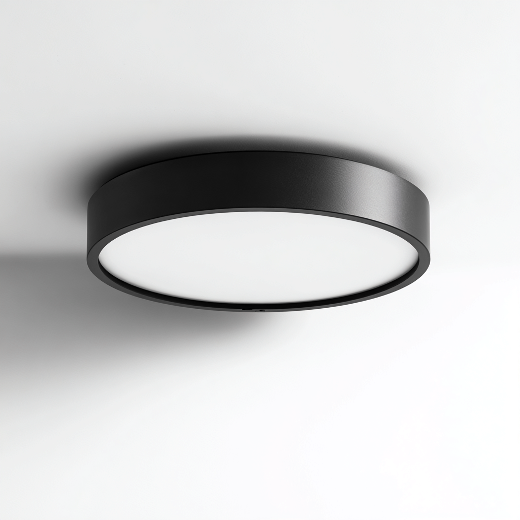 Lámpara de techo metal - LED 30x30x7 cm - negro - blanco - para interior - diseño moderno-Zamiiacorner