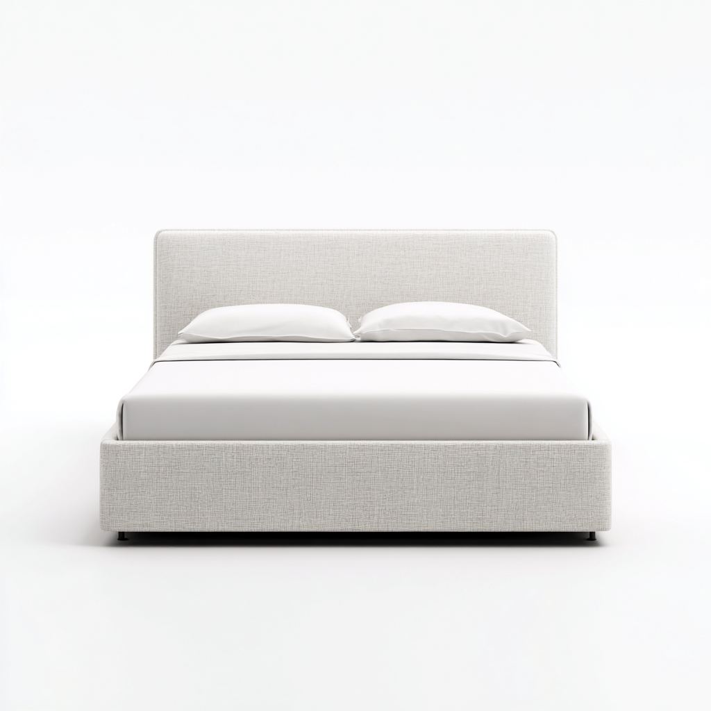 Cama matrimonial tapizada 200x180x90 cm - beige - estilo moderno para dormitorio-Zamiiacorner