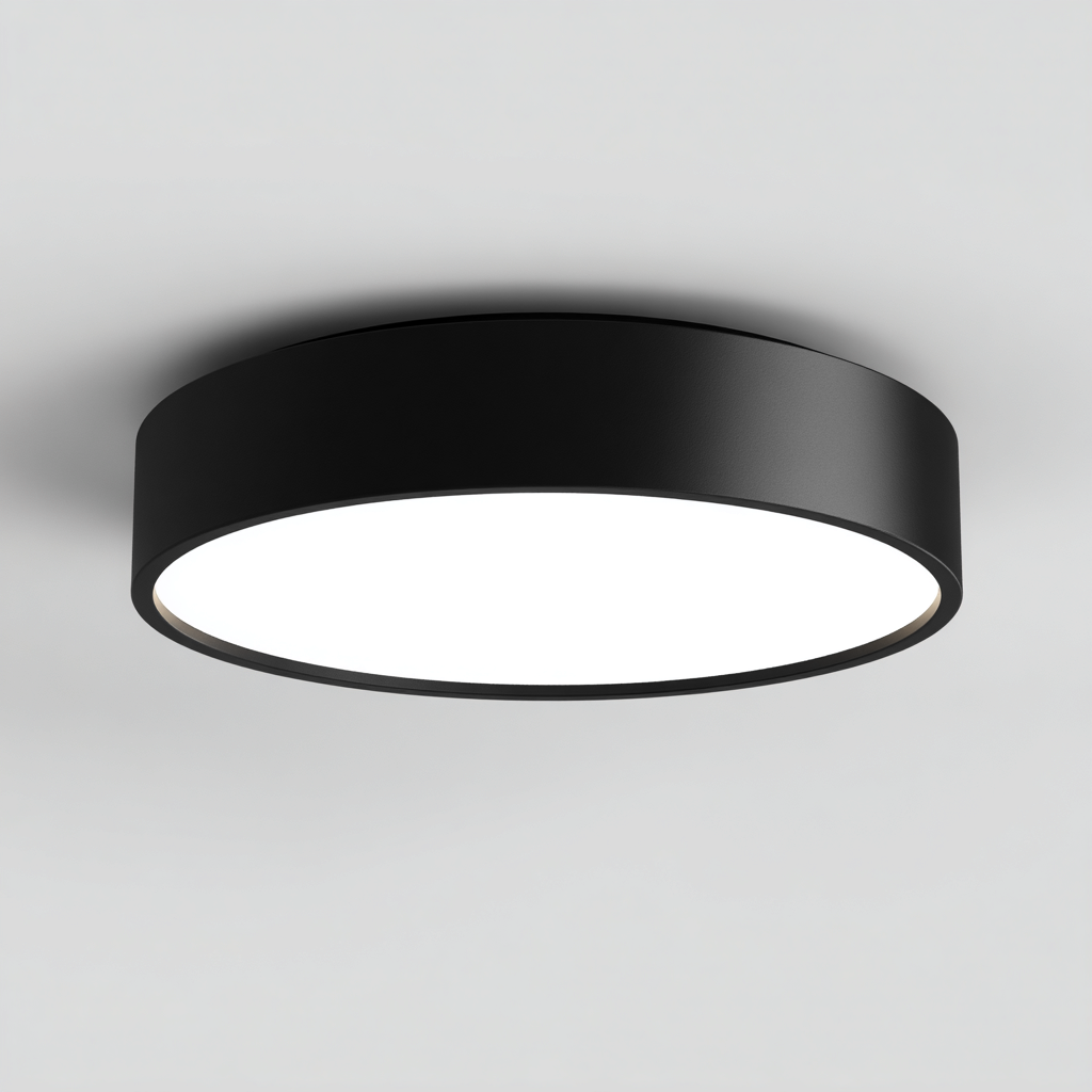 Lámpara de techo metal - LED 35x35x8 cm - negro - blanco - para interior - diseño moderno-Zamiiacorner