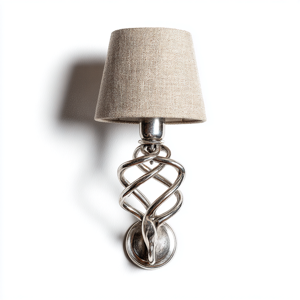 Aplique de pared metal y tela 23x18x48 cm - beige - para iluminación interior - diseño decorativo-Zamiiacorner