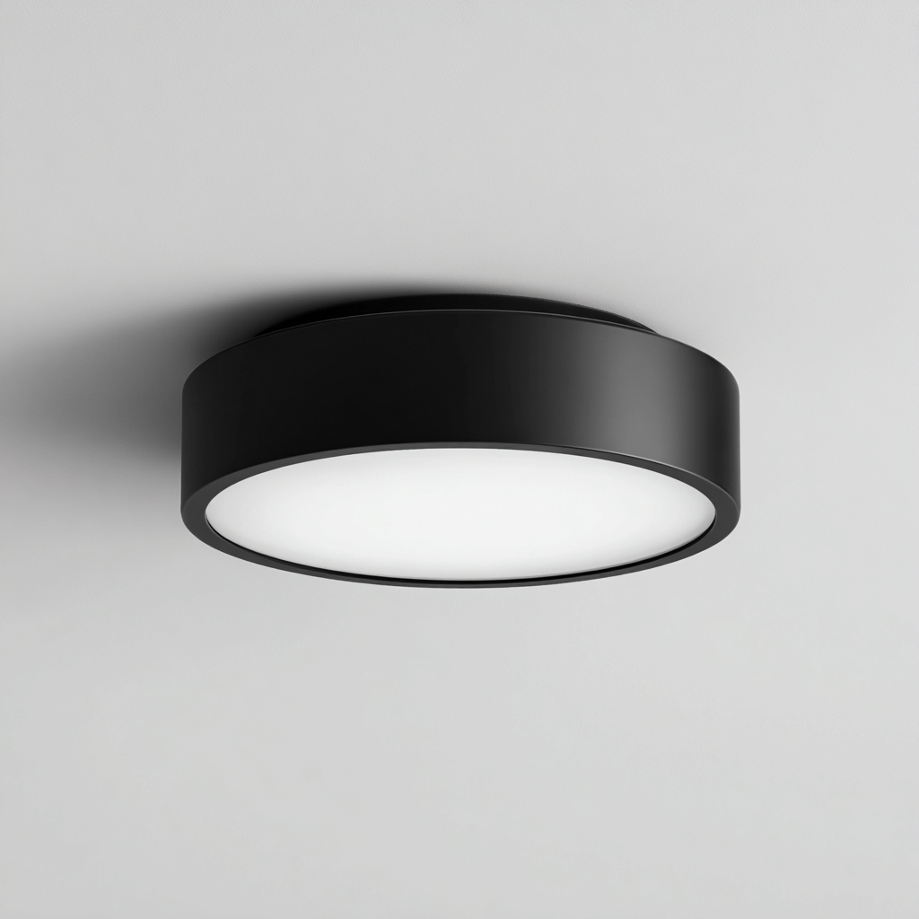 Lámpara de techo metal - LED 35x35x7 cm - negro - blanco - para interior - diseño moderno-Zamiiacorner