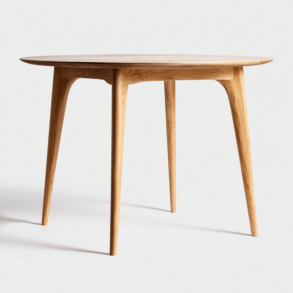 Mesa de comedor de madera 110x110x75 cm roble diseño minimalista apta para comedor-Zamiiacorner
