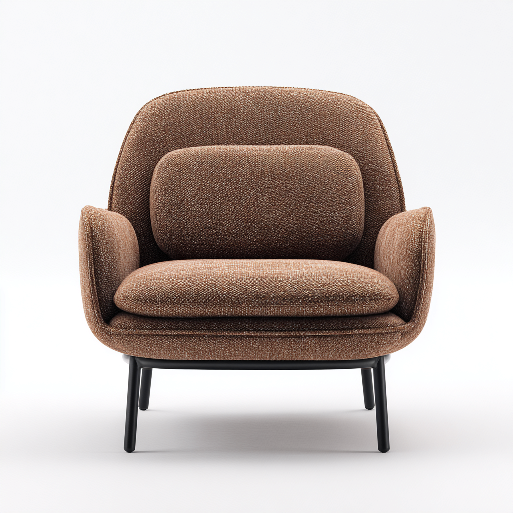 Sillón individual tela 88x82x90 cm marrón para salón diseño moderno-Zamiiacorner