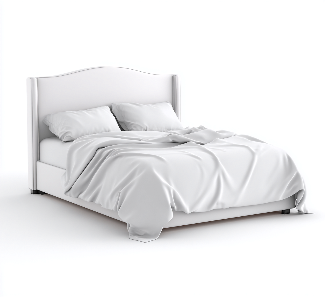 Cama matrimonial tapizada en tela 200x180x110 cm - blanco - diseño moderno - apta para dormitorio-Zamiiacorner