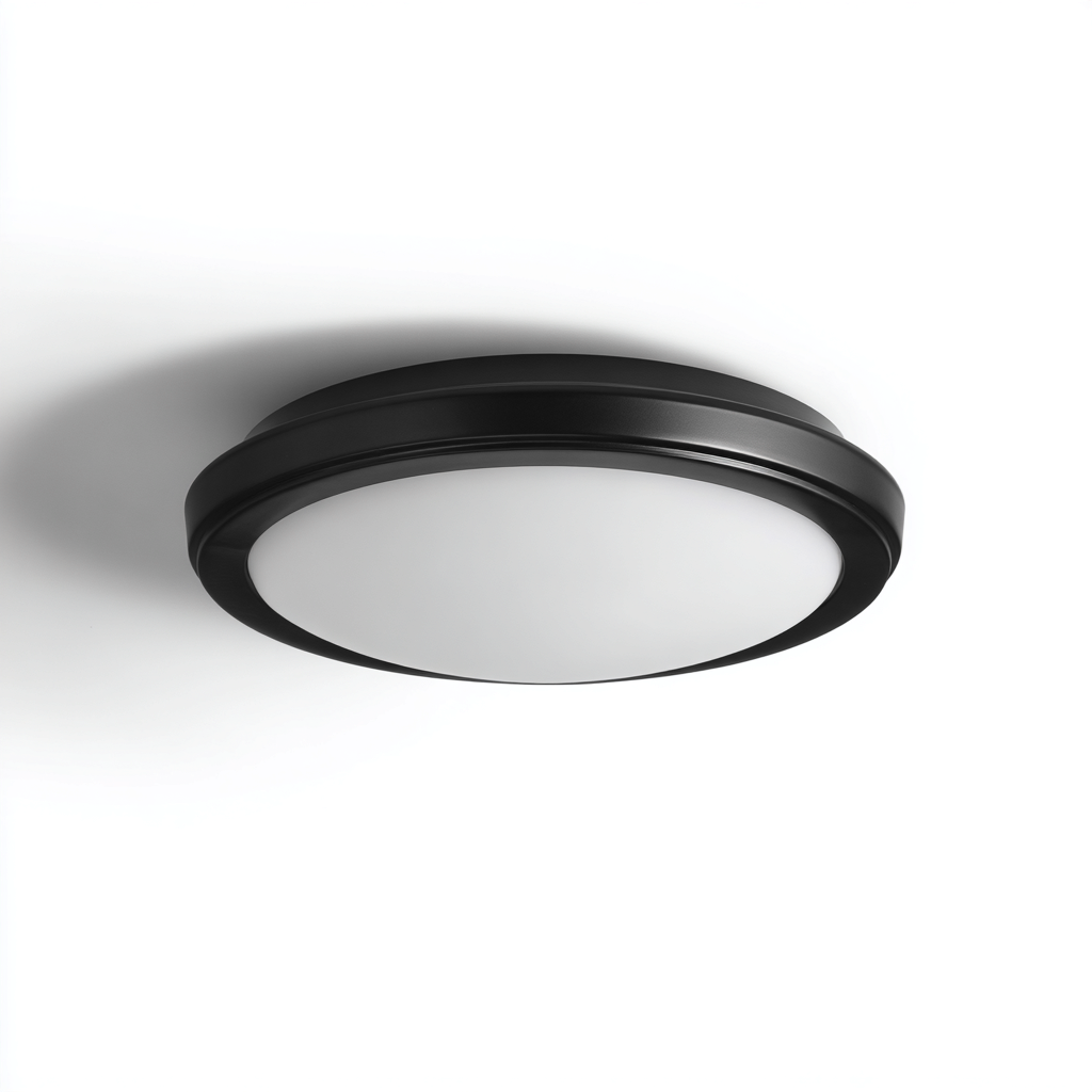 Lámpara de techo metal - LED 32x32x9 cm - negro - blanco - para interior - diseño moderno-Zamiiacorner