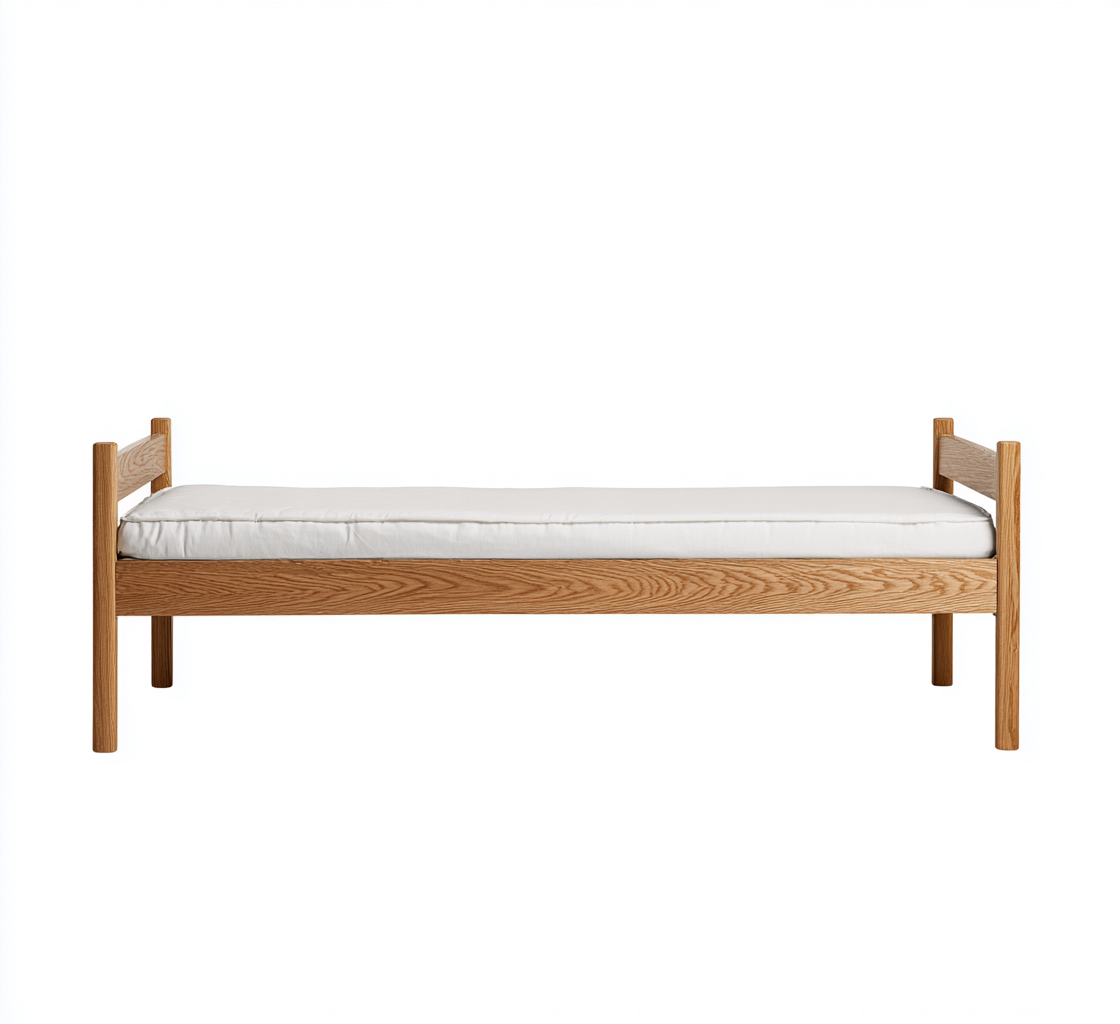 Cama individual de madera 200x100x85 cm - madera natural - diseño minimalista para dormitorio-Zamiiacorner