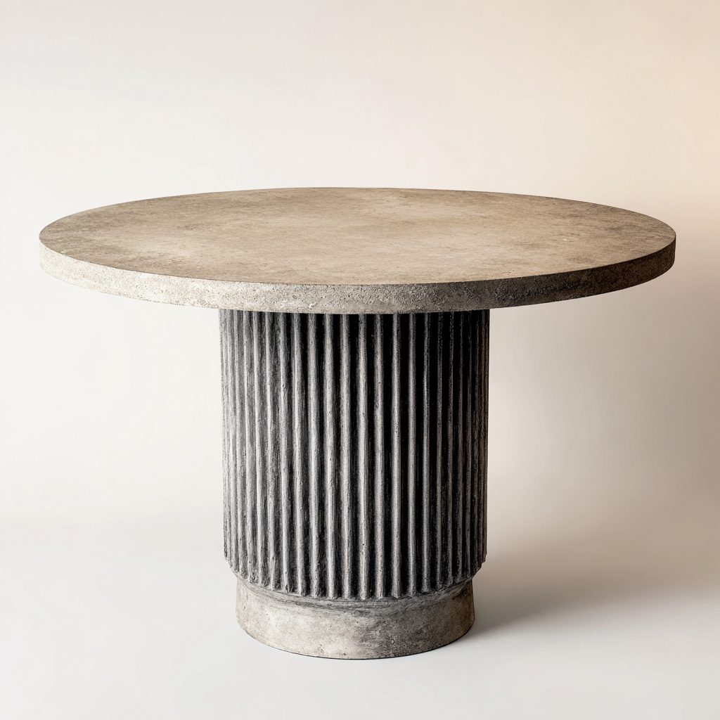 Mesa de comedor de hormigón 120x120x75 cm gris diseño moderno apta para comedor-Zamiiacorner