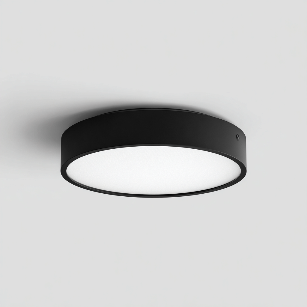 Lámpara de techo metal - LED 35x35x8 cm - negro - blanco - para interior - diseño moderno-Zamiiacorner