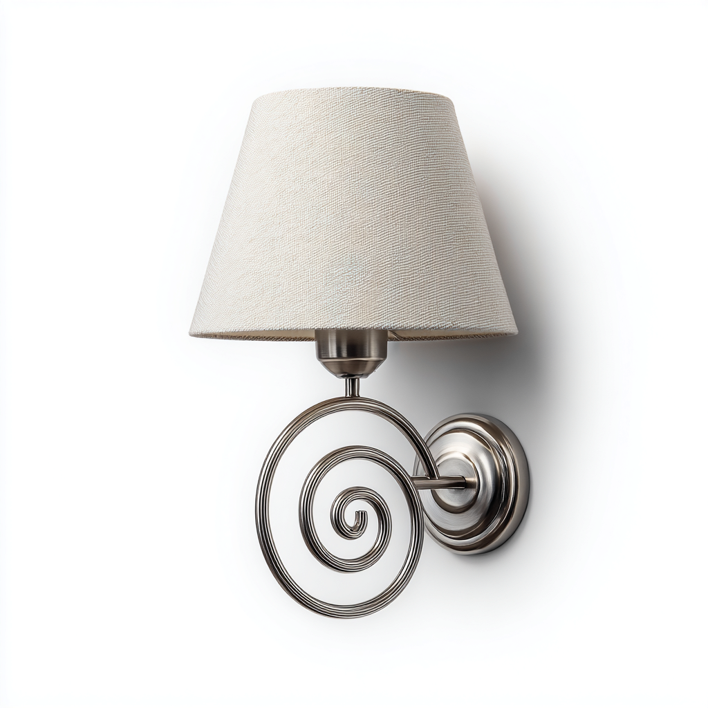 Aplique de pared metal y tela 26x20x38 cm - beige - para iluminación interior - diseño decorativo-Zamiiacorner