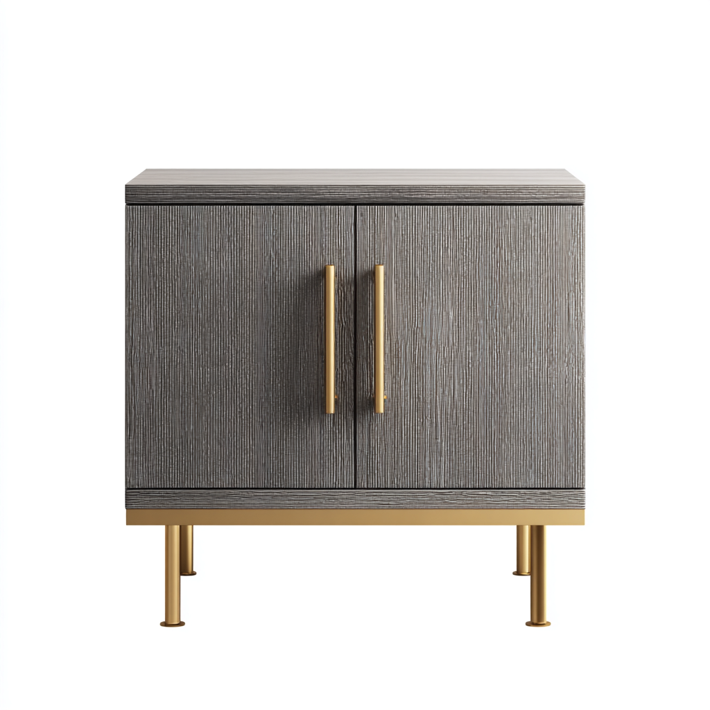 Mesita de noche de madera 50x38x67 cm - gris - apta para dormitorio - diseño moderno-Zamiiacorner