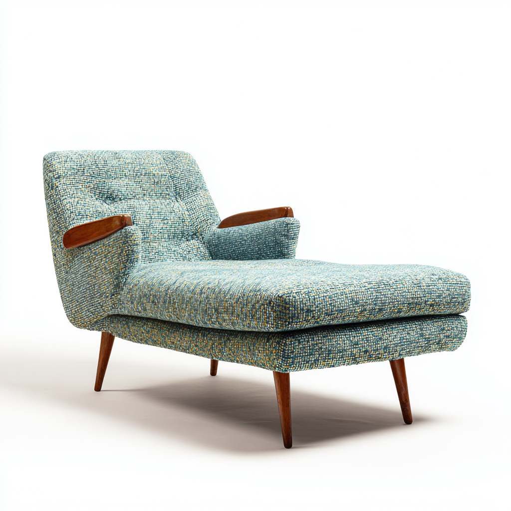 Chaise longue  de tela 175x70 cm - azul verdoso - apto para salón - diseño contemporáneo-Zamiiacorner