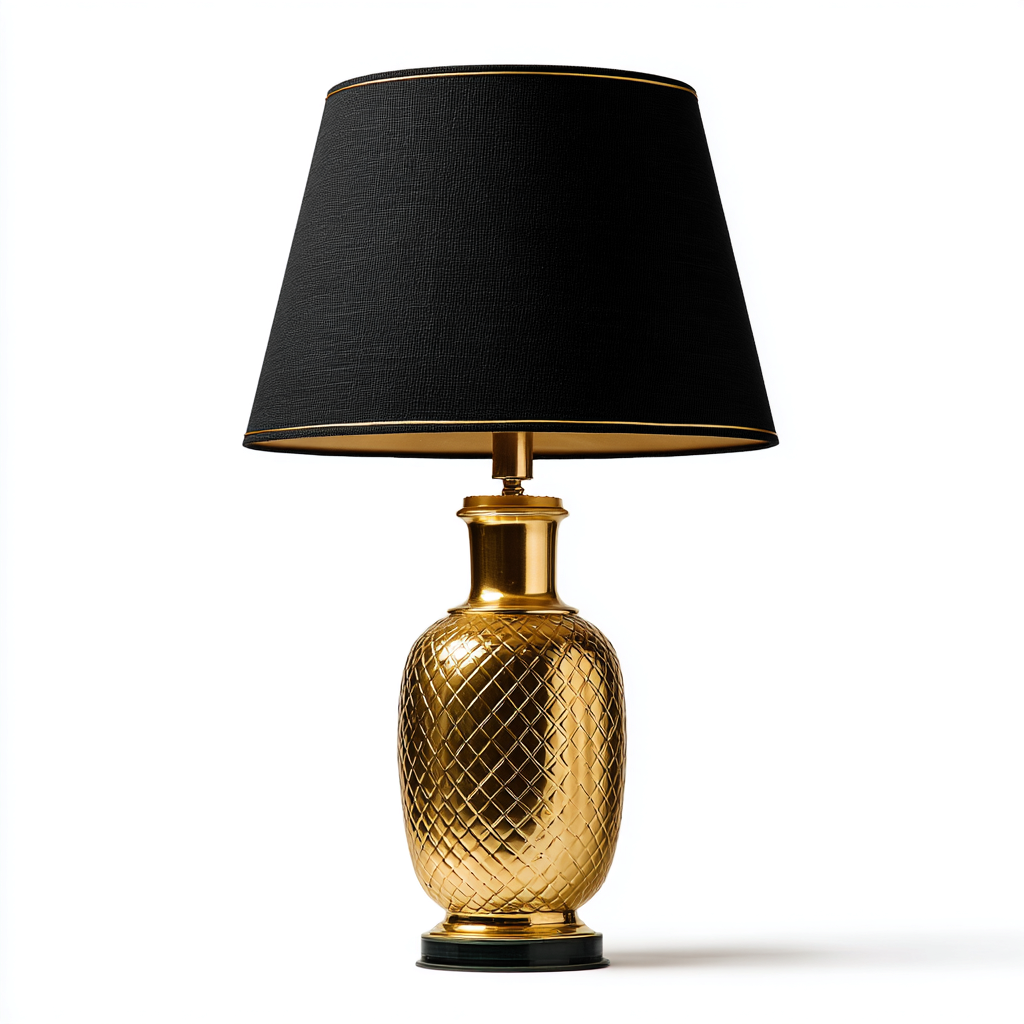 Lámpara de mesa metal 58x28 cm negro - dorado apta para salón estilo moderno-Zamiiacorner