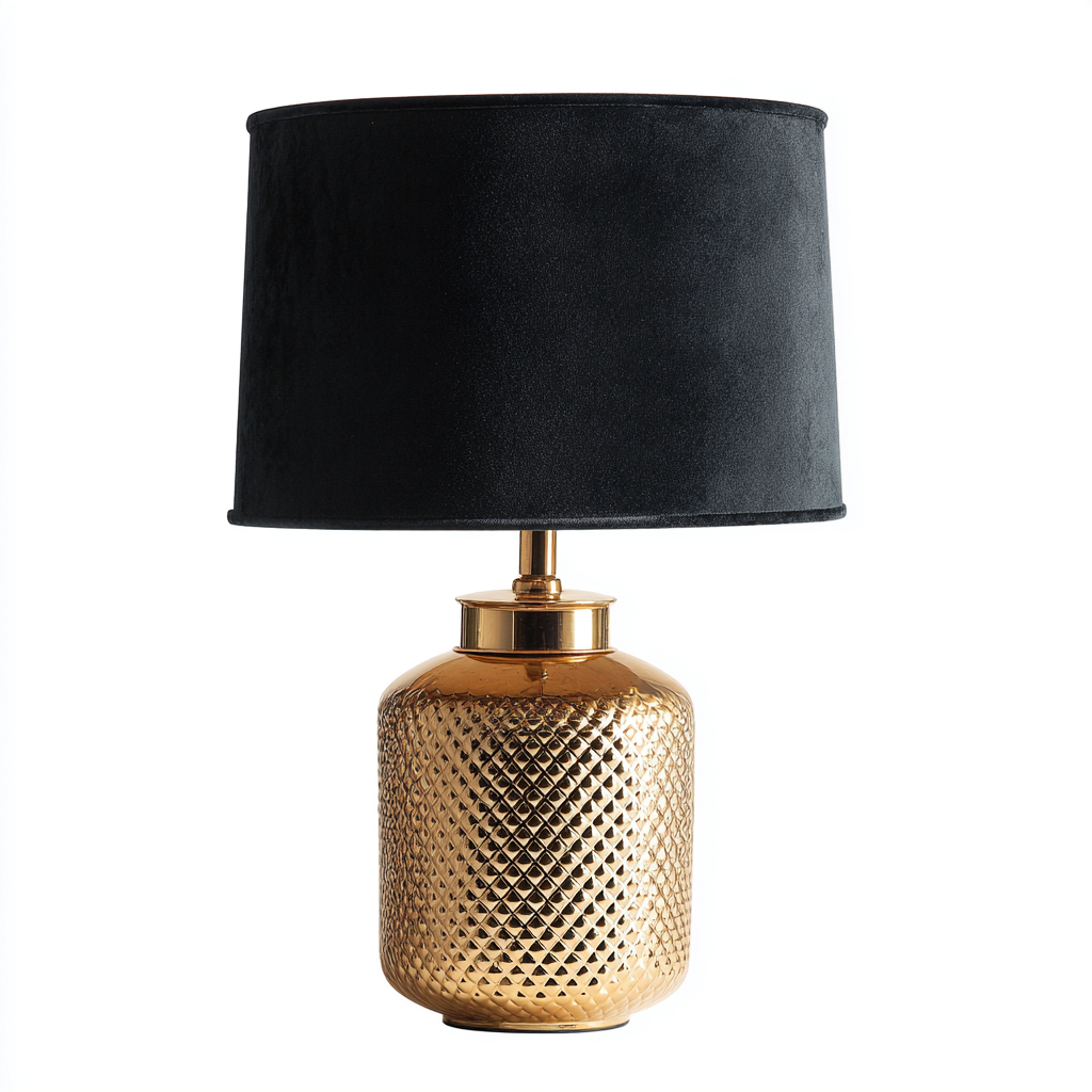 Lámpara de mesa metal 53x29 cm negro - dorado apta para salón estilo moderno-Zamiiacorner