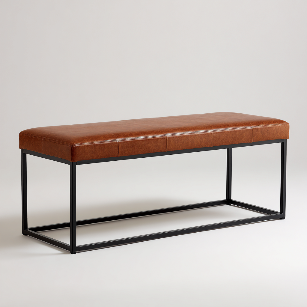 Banco de dormitorio tapizado 120x40x48 cm - marrón - negro - diseño minimalista - apta para dormitorio-Zamiiacorner