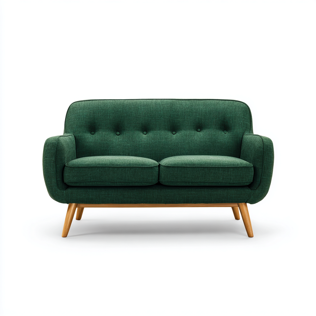 Sofá lineal Tela 150x75x85 cm - verde oscuro - adecuado para salón - diseño moderno-Zamiiacorner