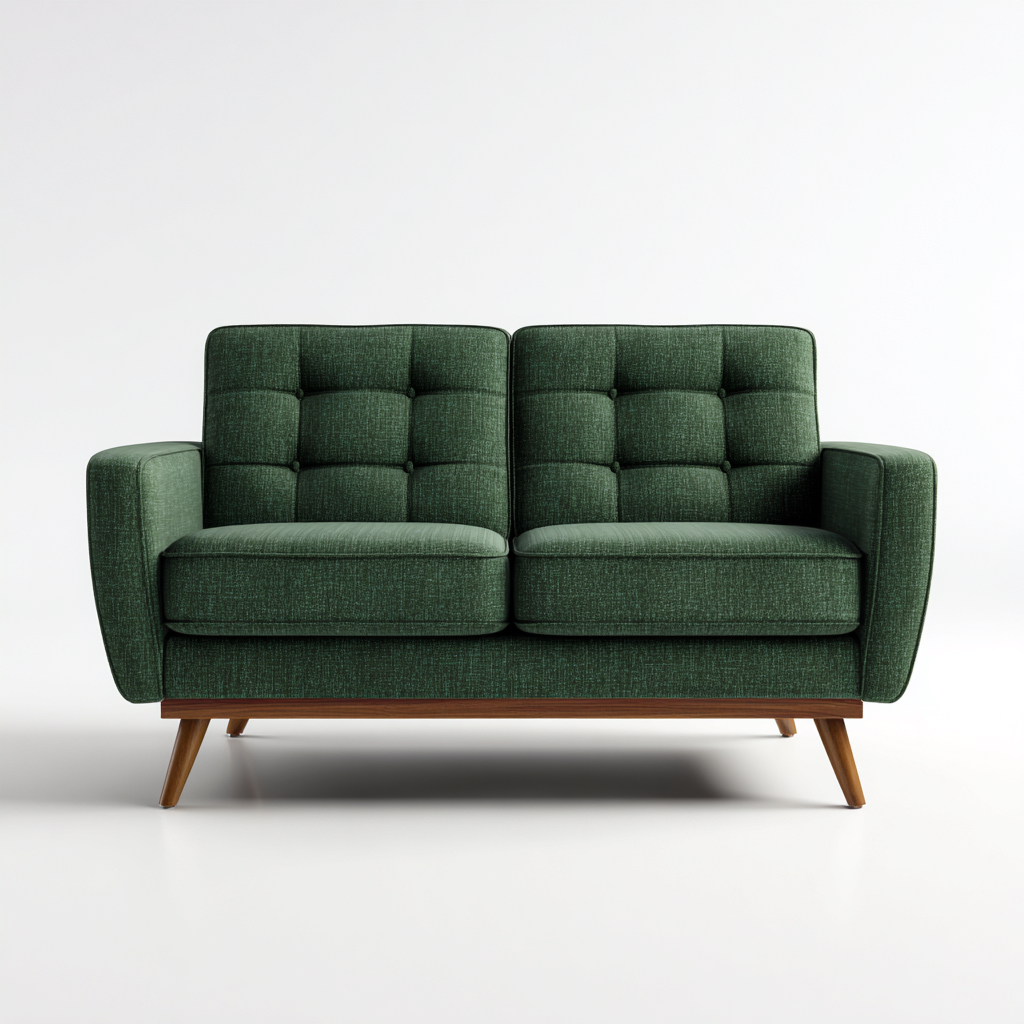 Sofá lineal Tela 150x75x85 cm - verde oscuro - adecuado para salón - diseño moderno-Zamiiacorner