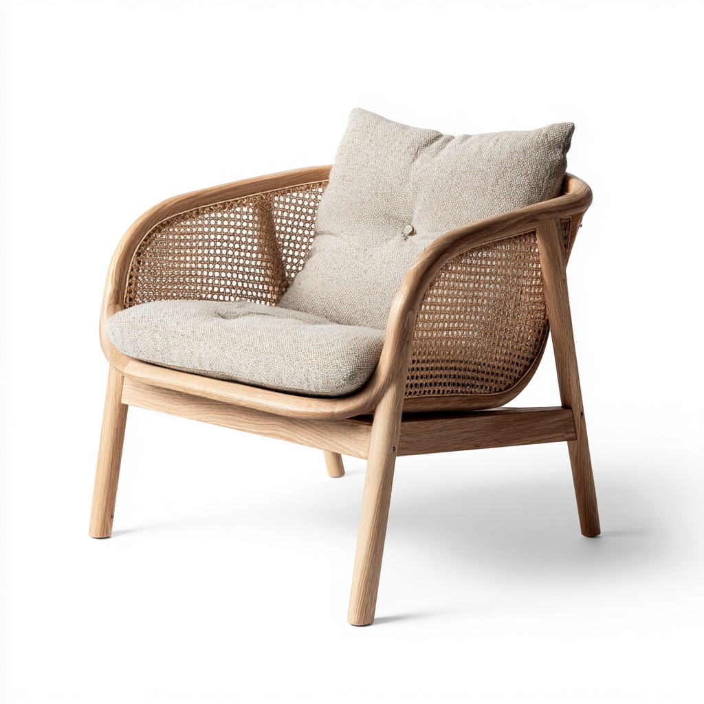 Sillón individual madera 78x72x82 cm - beige - diseño moderno para salon-Zamiiacorner