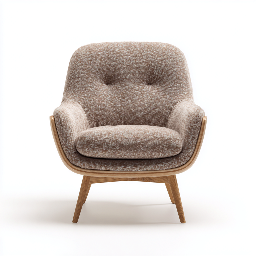 Sillón individual madera 82x78x89 cm - café claro - diseño moderno para salon-Zamiiacorner