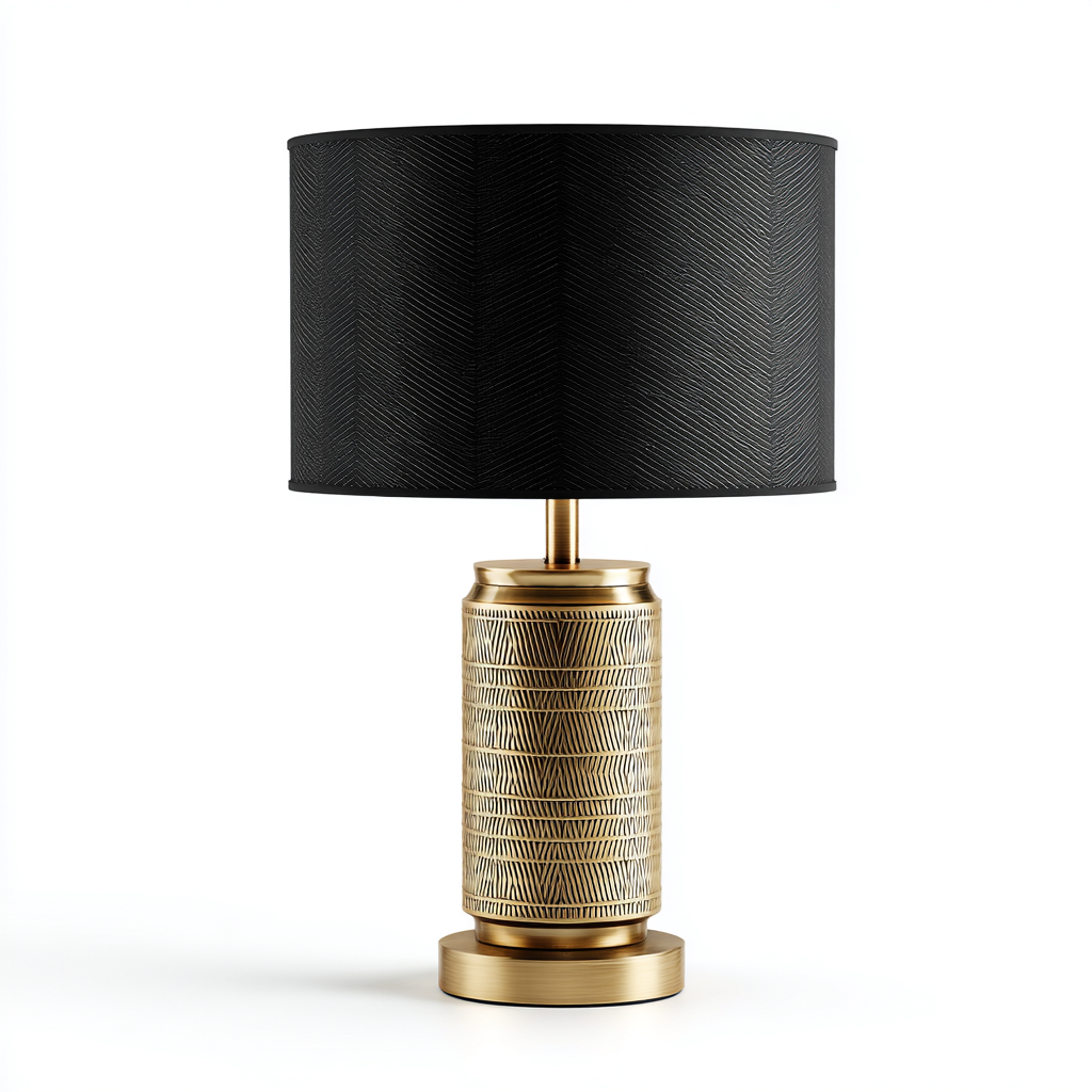 Lámpara de mesa metal 52x28 cm negro - dorado apta para salón estilo moderno-Zamiiacorner