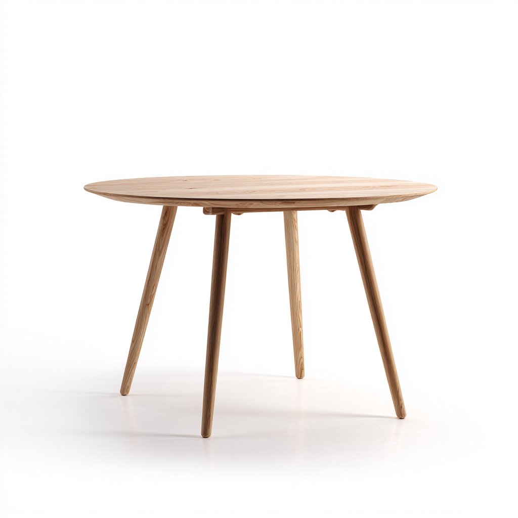Mesa de comedor de madera 120x120x75 cm roble diseño minimalista apta para comedor-Zamiiacorner