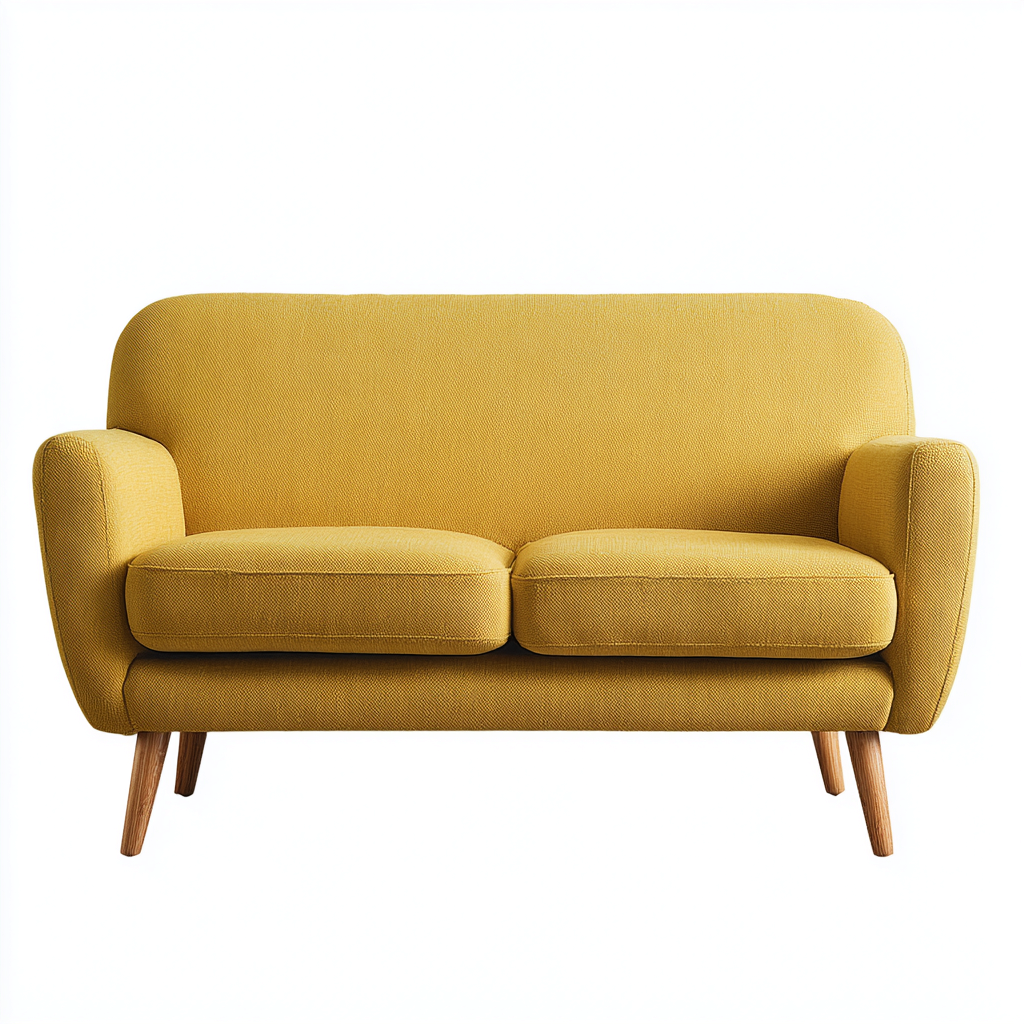 Sofá lineal Tela 150x75x85 cm - amarillo - adecuado para salón - diseño moderno-Zamiiacorner