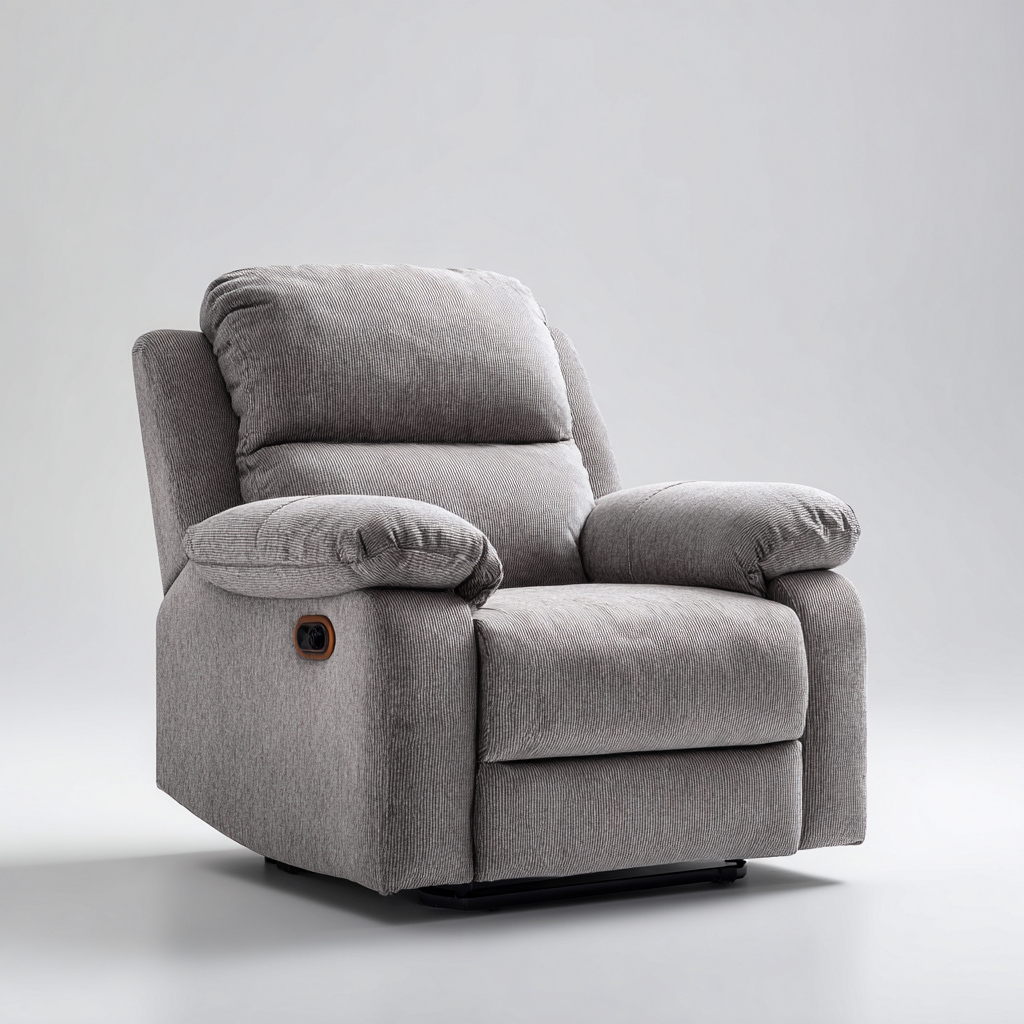 Sillón reclinable tela 96x91x103 cm - gris claro - diseño moderno apto para salón-Zamiiacorner