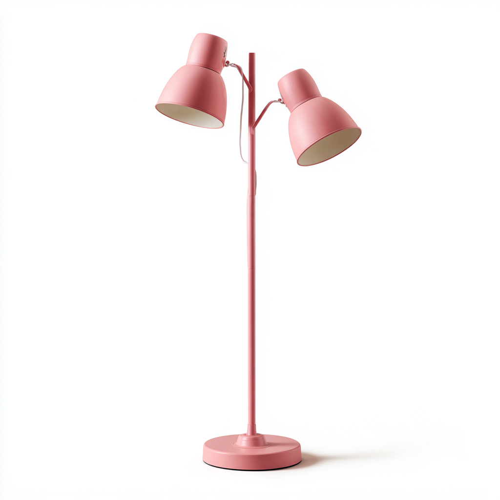Lámpara de pie metal 150x28 cm - rosa - para salón - dormitorio - diseño moderno-Zamiiacorner