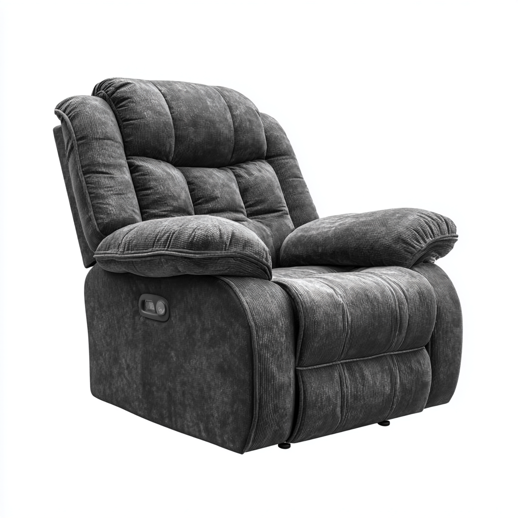 Sillón reclinable de tela 102x94x106 cm - gris oscuro - diseño ergonómico apto para salón-Zamiiacorner