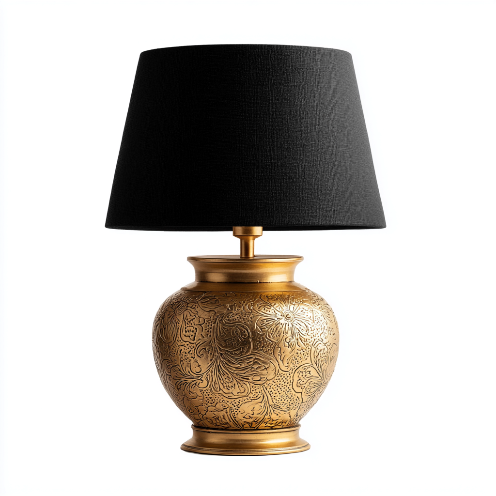 Lámpara de mesa metal 54x31 cm negro - dorado apta para salón estilo moderno-Zamiiacorner