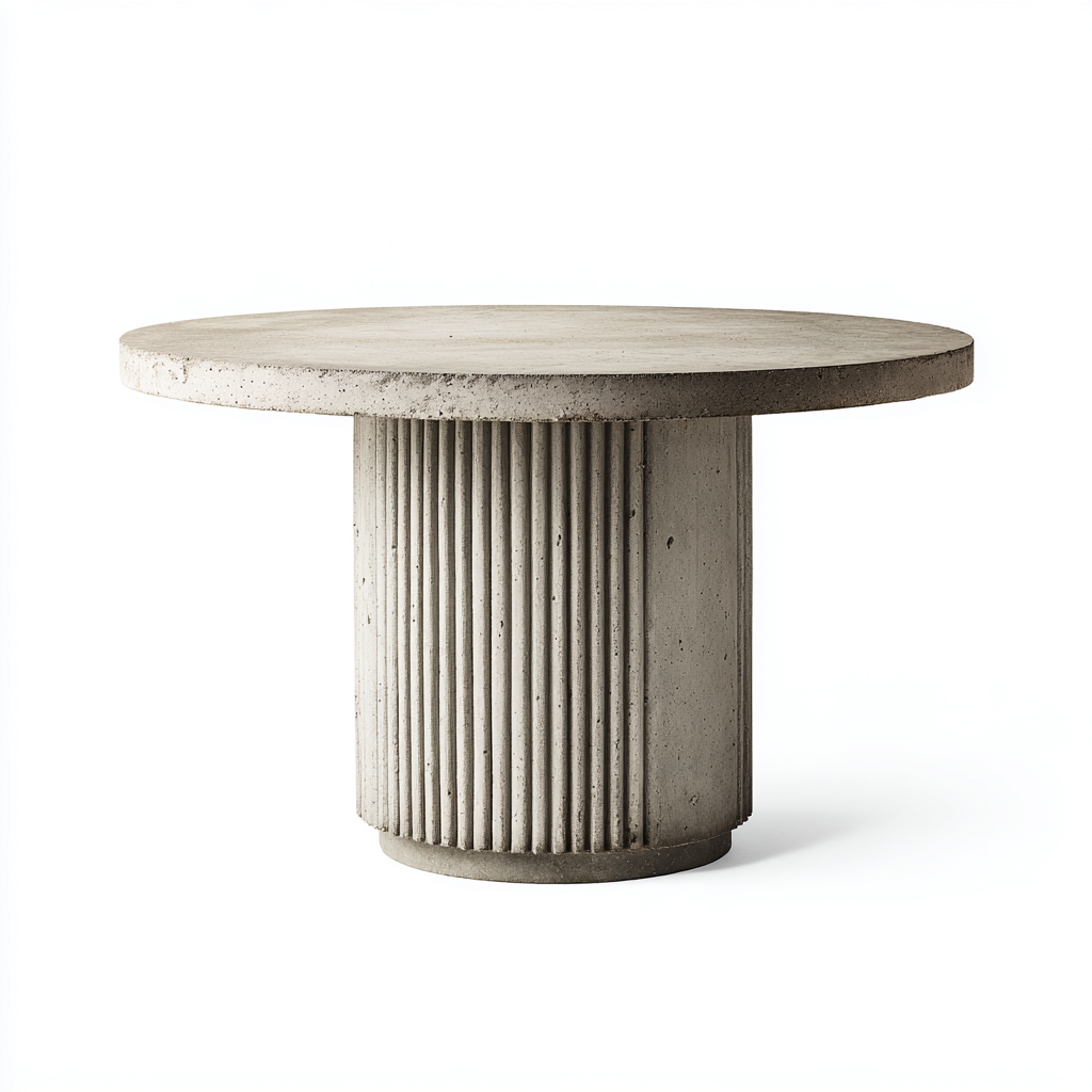 Mesa de comedor de hormigón 120x120x75 cm gris diseño moderno apta para comedor-Zamiiacorner