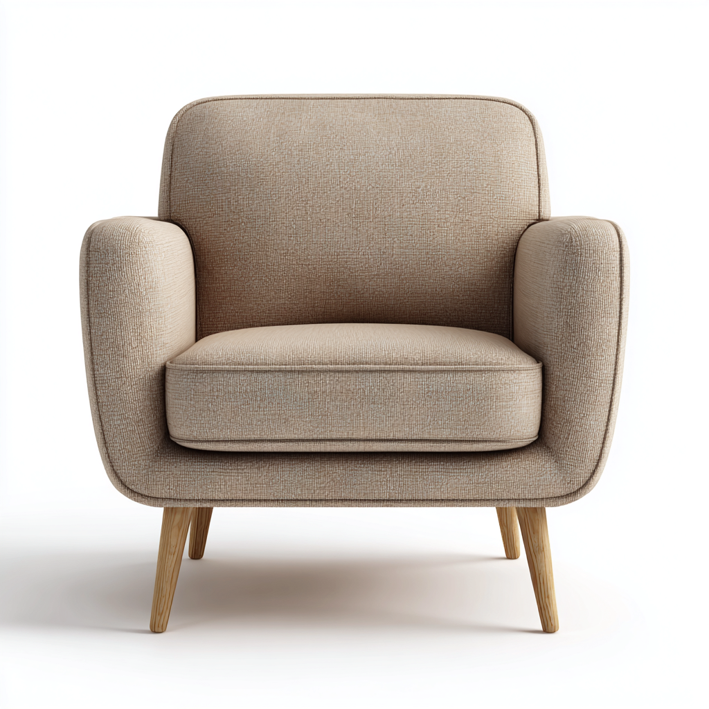 Sillón individual madera 77x75x86 cm - café claro - diseño moderno para salon-Zamiiacorner