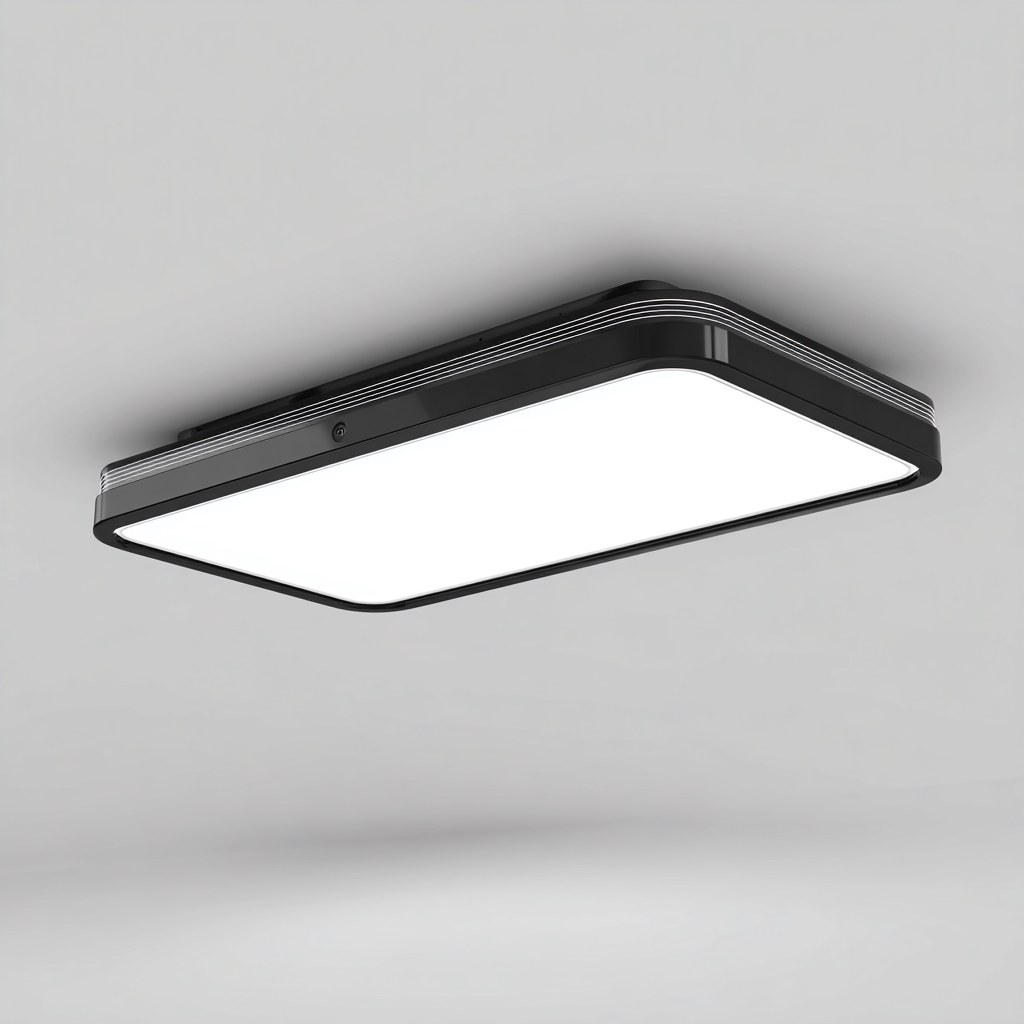 Lámpara de techo metal - LED 60x40x6 cm - negro - blanco - para interior - diseño moderno-Zamiiacorner