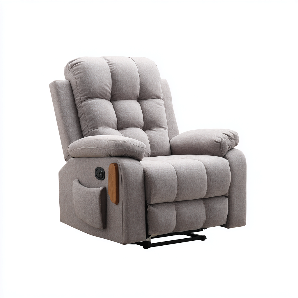 Sillón reclinable tela 95x89x105 cm - gris claro - diseño moderno apto para salón-Zamiiacorner