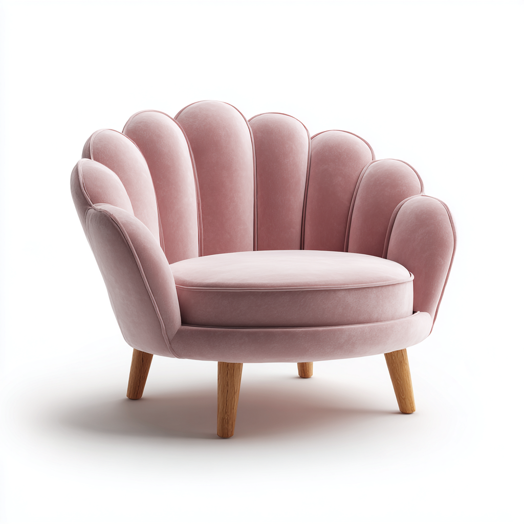 Sillón individual madera 84x82x92 cm - rosa - diseño moderno para salon-Zamiiacorner