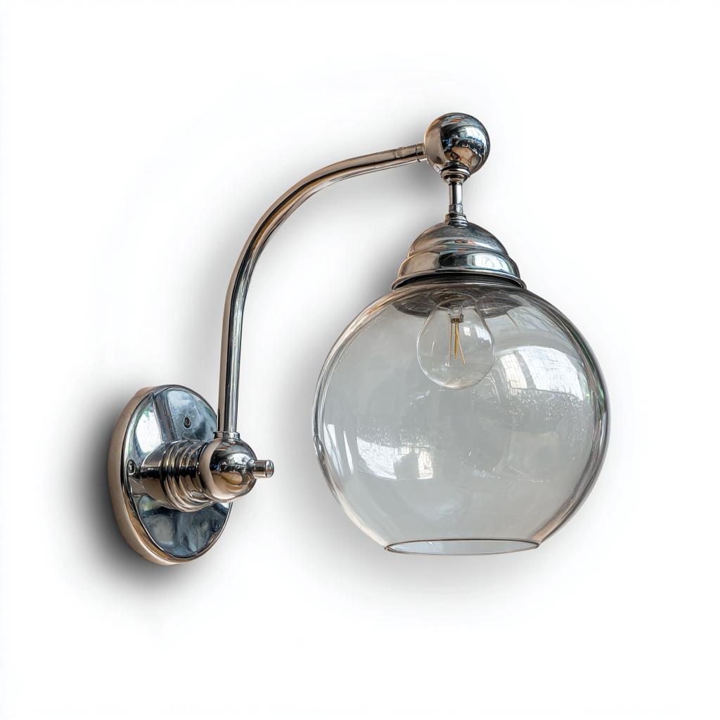 Aplique de pared metal - vidrio 22x15x32 cm - plateado - transparente - para interior - estilo moderno-Zamiiacorner