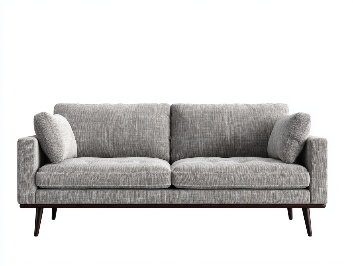 Zweisitzer Sofa aus Stoff 205x90x82 cm - hellgrau - modernes Wohnraum-Design-Zivoadwell
