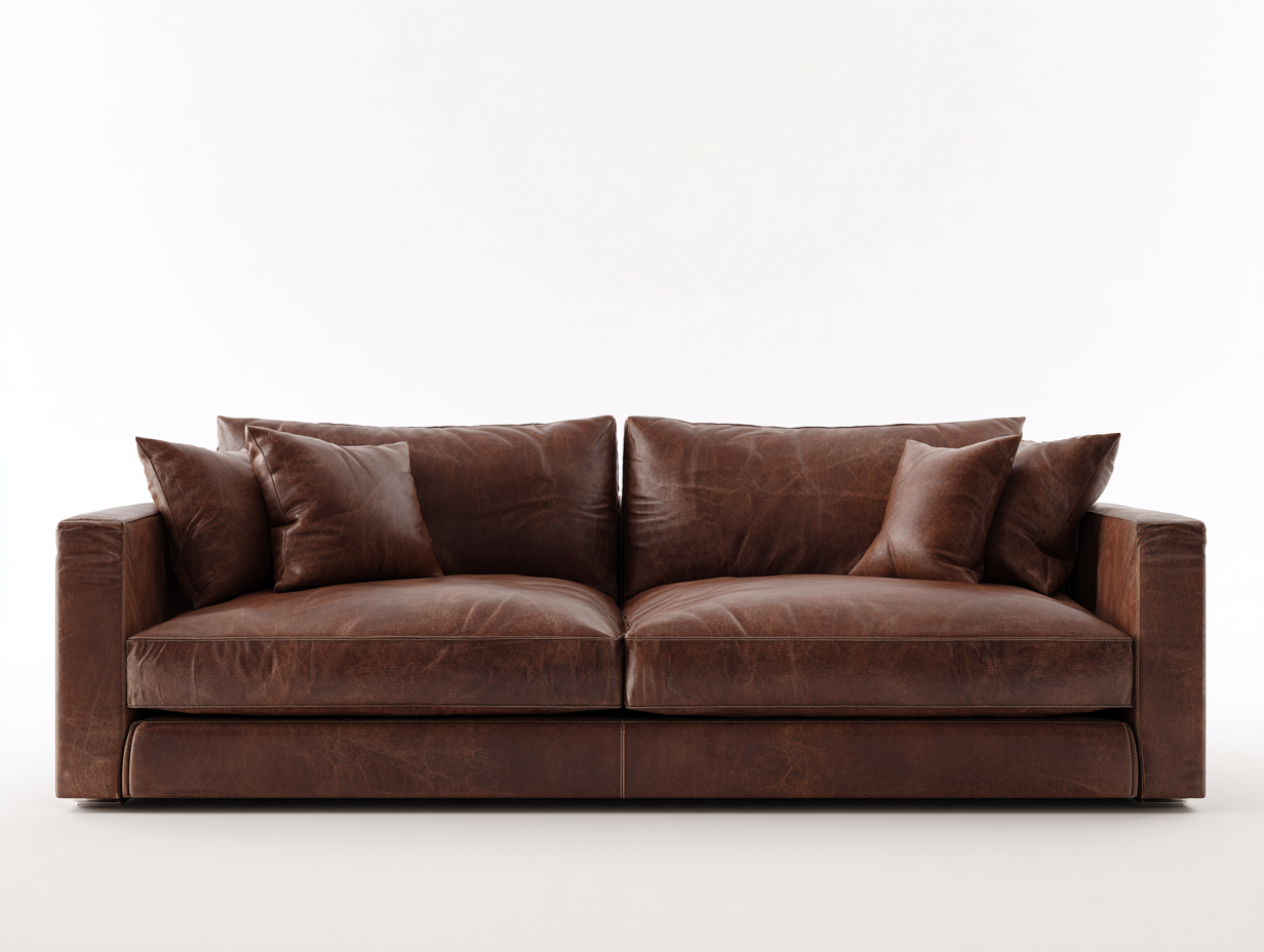 Zweisitzer Sofa Lederoptik 230x95x78 cm - Braun - modernes Design für Wohnzimmer-Zivoadwell