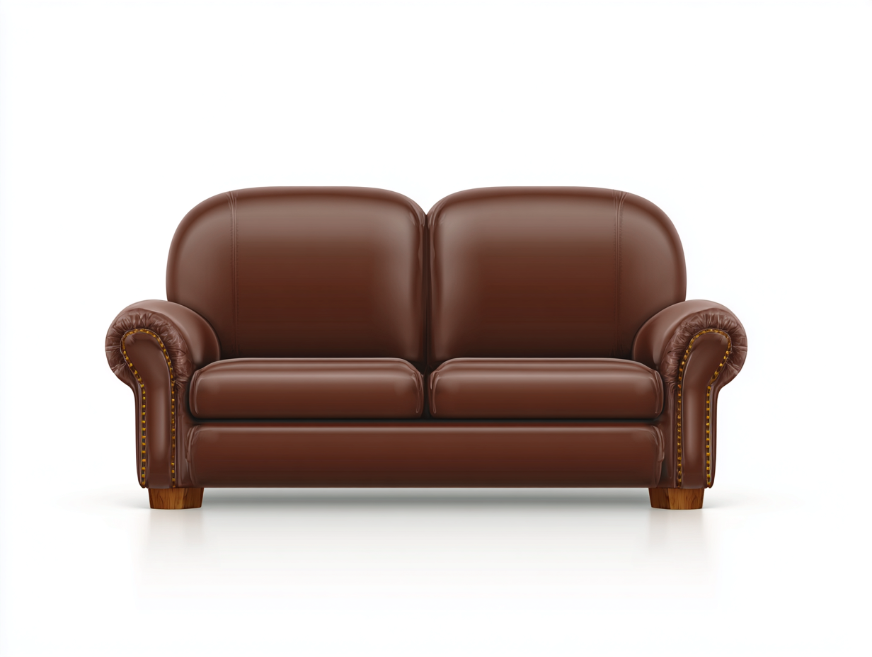 Zweisitzer Sofa aus Kunstleder 160x90x88 cm - braun - klassischer Wohnraum-Stil-Zivoadwell