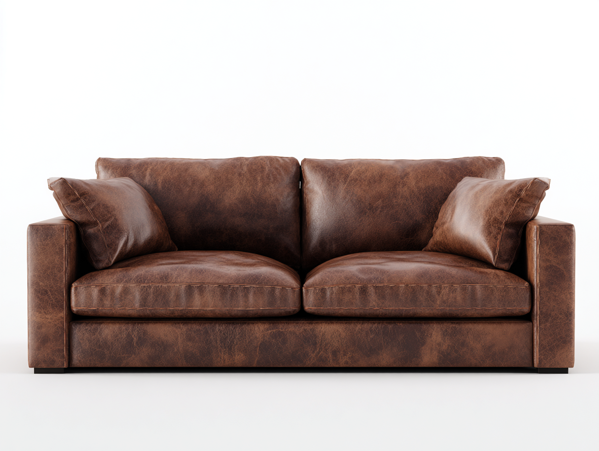 Zweisitzer Sofa aus Kunstleder 180x90x82 cm - braun - klassisches Design für Wohnzimmer-Zivoadwell
